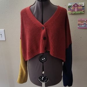 Cropped colorblock sweater
